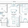 Планировка дома - ДД-34 (5,7x8,5)