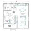 Планировка 1-го этажа - К-5 (8x8)